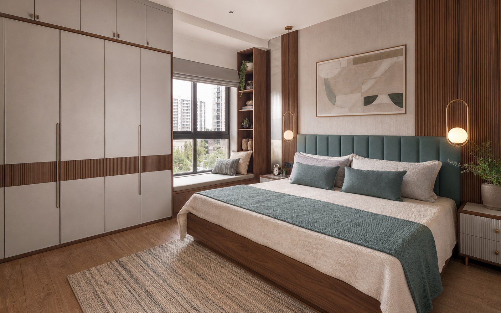 Kids Bedroom with Loft Storage