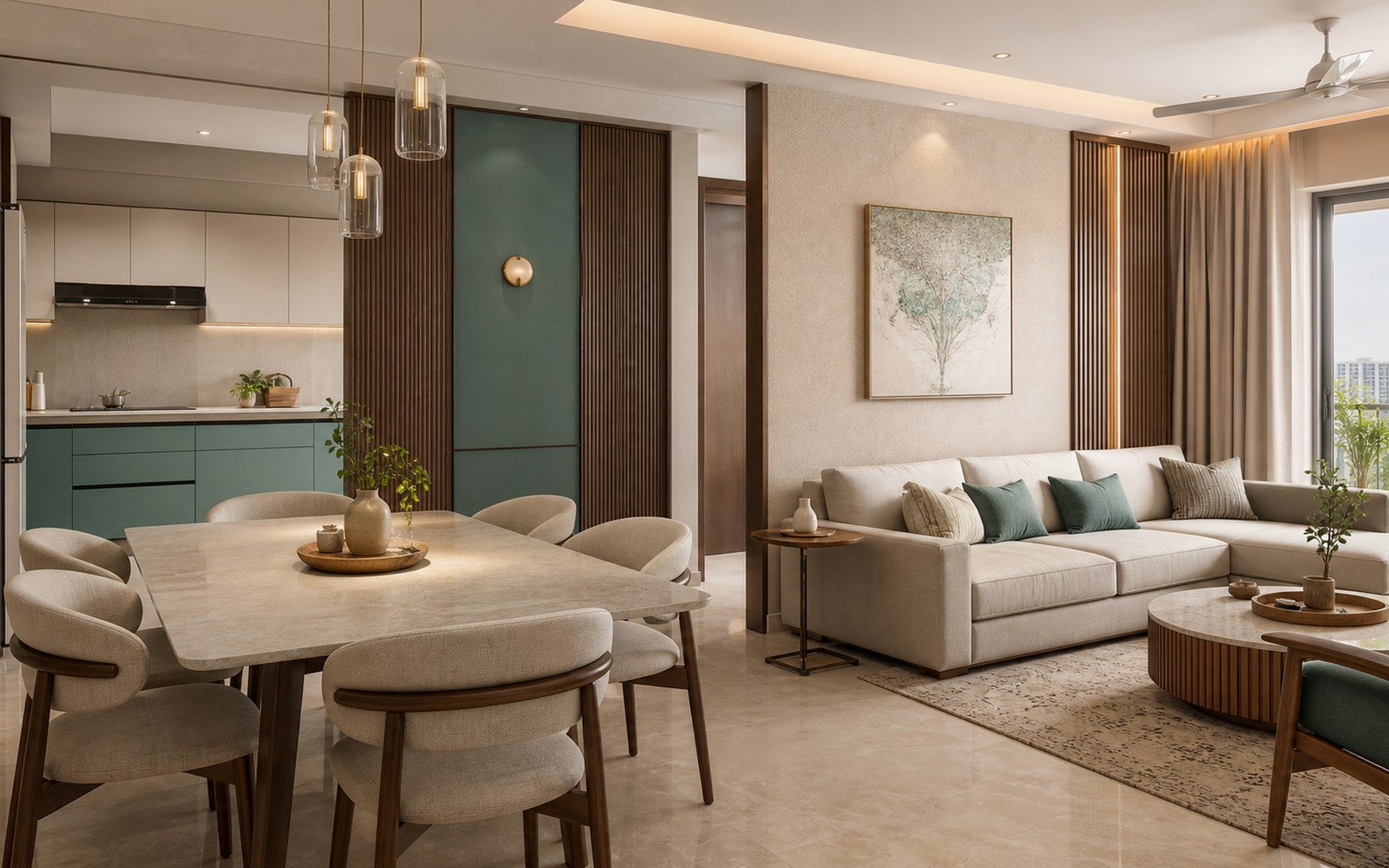 Family Lounge with Wall-Mounted TV