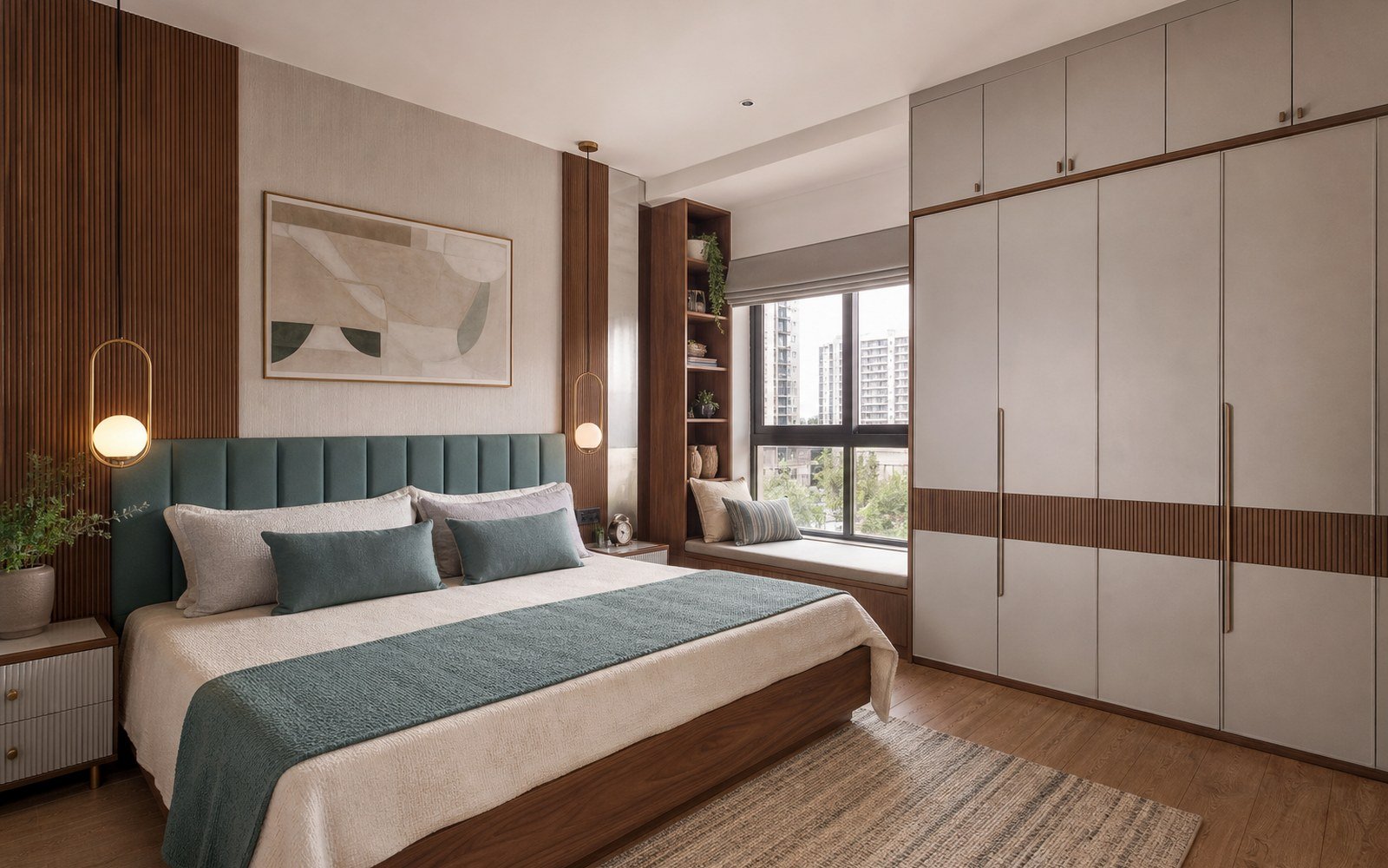 Panelled Headboard Master Bedroom